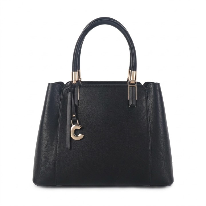 Bolso Satchel con Detalle Dorado