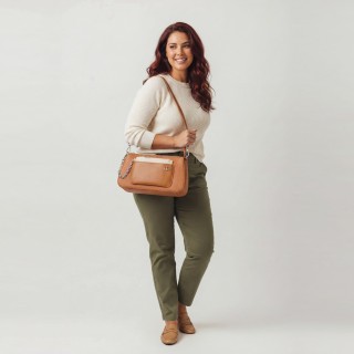 Bolso Shopper Rafia y Piel Blanco