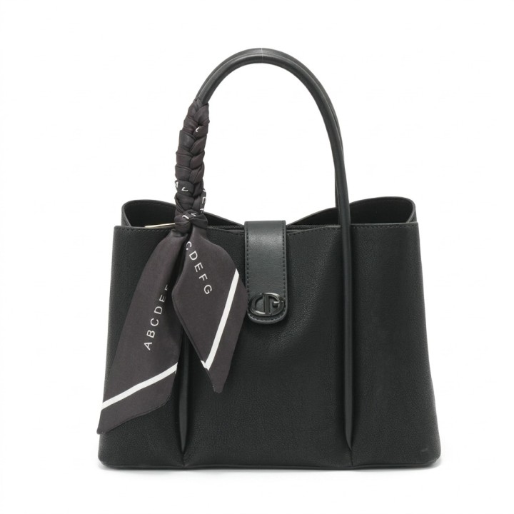 Bolso Shopper Lona con Cadenas Doradas
