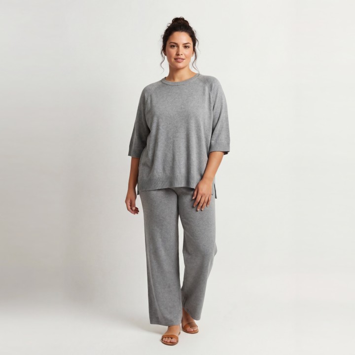 Conjunto Punto Mujer Jersey Oversize + Palazzo