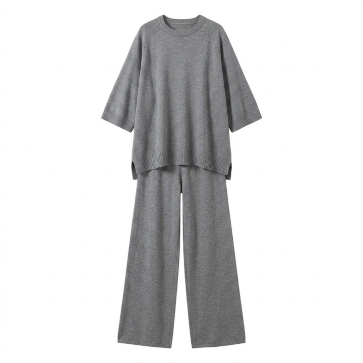 Conjunto Punto Mujer Jersey Oversize + Palazzo