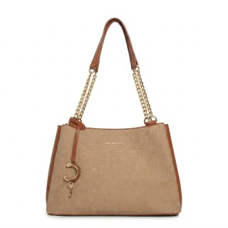 Bolso de Mano Saffiano con Foulard