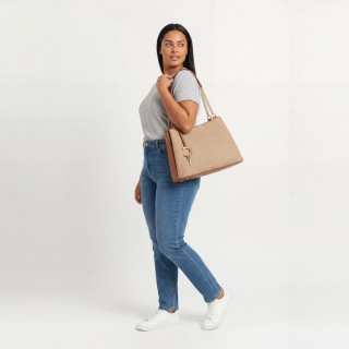 Bolso de Mano Saffiano con Foulard
