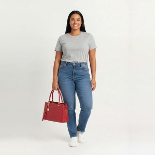 Bolso Tote Bicolor Vino