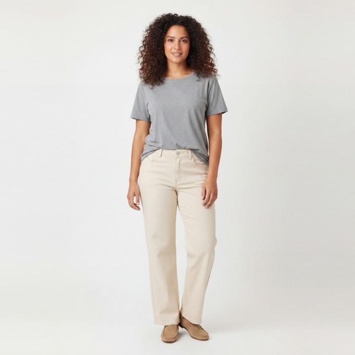 Pantalón Palazzo Mujer Crema/Beige