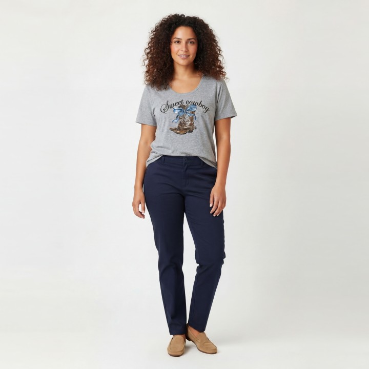 Camiseta Básica Mujer Escote Redondo