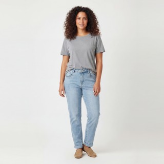 Jeans Mom Mujer Azul Claro Strass