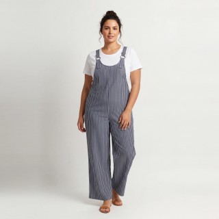 Mono Peto Rayas Bicolor Mujer con Camiseta