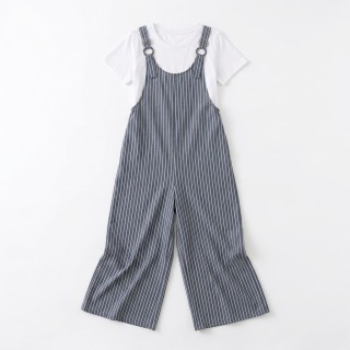Mono Peto Rayas Bicolor Mujer con Camiseta