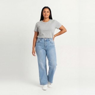 Pantalón Palazzo Mujer Azul Claro con Cinturón
