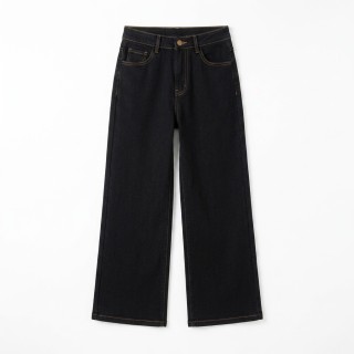 Pantalón Palazzo Mujer Negro con Cinturón Trenzado
