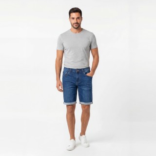 Bermuda Vaquera Hombre Azul Medio
