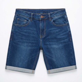 Bermuda Vaquera Hombre Azul Medio