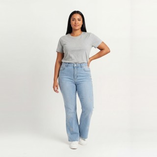 Jeans Flare Mujer Azul Claro Estrella Strass