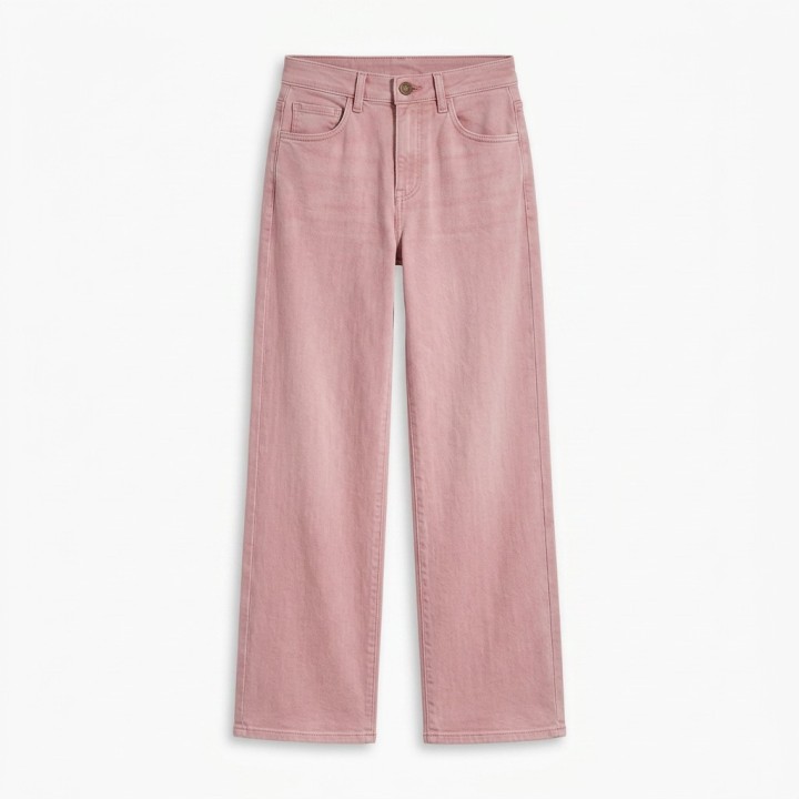 Jeans Wide Leg Mujer Rosa Palo