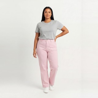 Pantalón Palazzo Mujer Rosa Palo Bolsillos