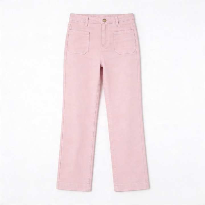 Pantalón Palazzo Mujer Rosa Palo Bolsillos