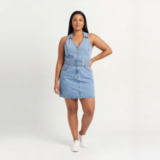 Vestido Vaquero Corto Mujer Estilo Francés