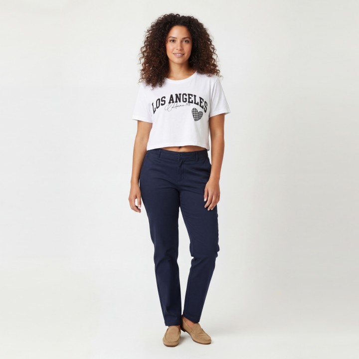 Camiseta Mujer "Los Angeles California" Crop