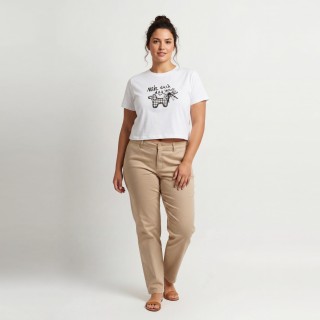 Camiseta Mujer Unicornio Bordado Crop