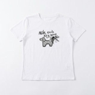 Camiseta Mujer Unicornio Bordado Crop