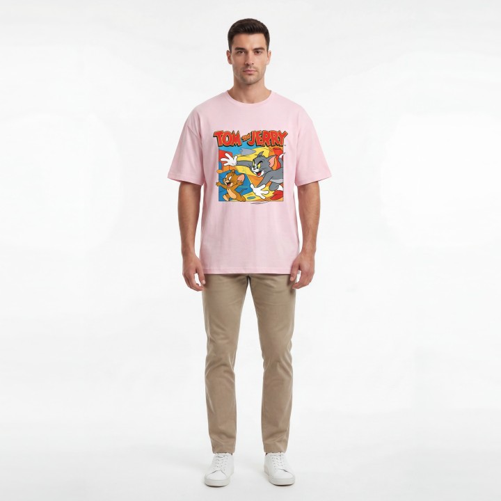 Camiseta Hombre Oversize "Tom & Jerry"