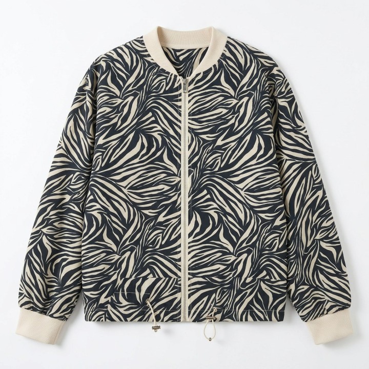 Cazadora Mujer Estampado Cebra Bomber