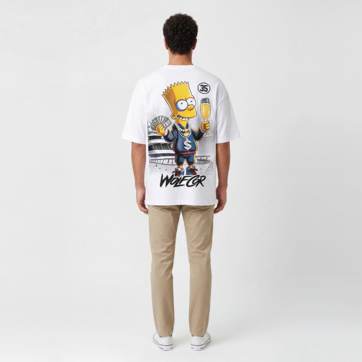 Camiseta Hombre Oversize "Bart Simpson"
