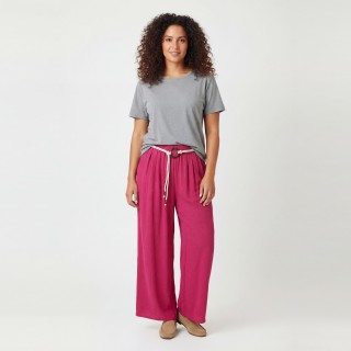 Pantalón Palazzo Mujer Fluido con Cinturón