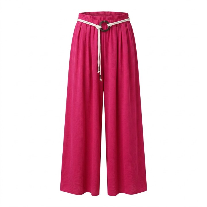 Pantalón Palazzo Mujer Fluido con Cinturón