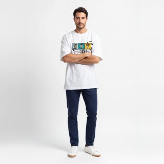 Camiseta Hombre Oversize No Fake Smile Estampada