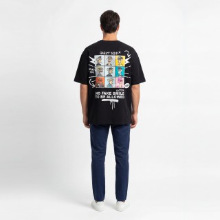 Camiseta Hombre Oversize No Fake Smile Estampada