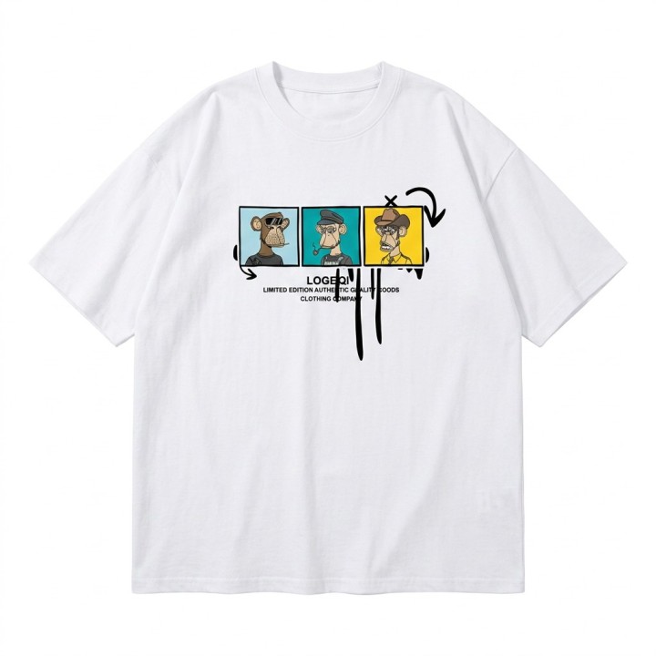 Camiseta Hombre Oversize No Fake Smile Estampada