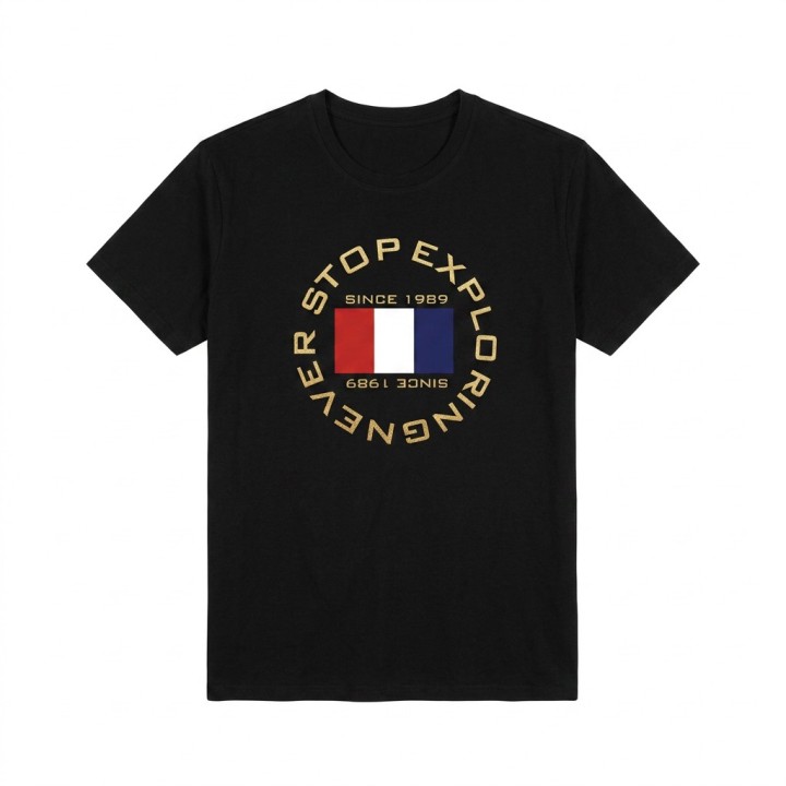Camiseta Hombre Never Stop Exploring Bandera Francia