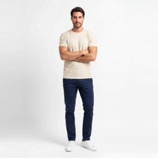 Camiseta Hombre Básica Lisa Beige Premium
