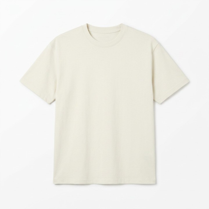 Camiseta Hombre Básica Lisa Beige Premium