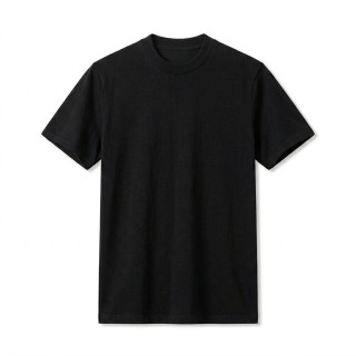 Camiseta Hombre Punto Cuello Alto Media Tortuga Negro