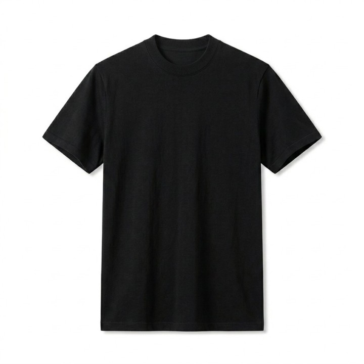 Camiseta Hombre Punto Cuello Alto Media Tortuga Negro
