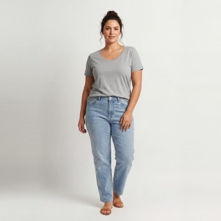 Jeans Rectos Mujer Estrellas Strass Azul Claro