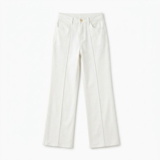 Jeans Flare Mujer Cintura Alta Blanco