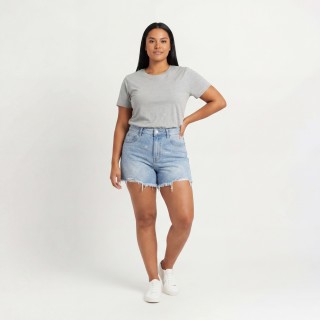 Shorts Vaqueros Mujer con Pedrería Azul Claro