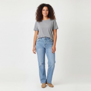Jeans Wide Leg Mujer Cintura Alta Azul Claro Básico