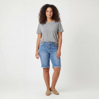 Bermuda Vaquera Mujer Midi Tallas Grandes Azul Claro