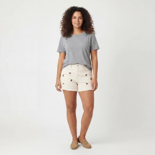 Shorts Mujer Casual Algodón Crudo