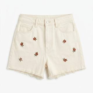Shorts Mujer Casual Algodón Crudo