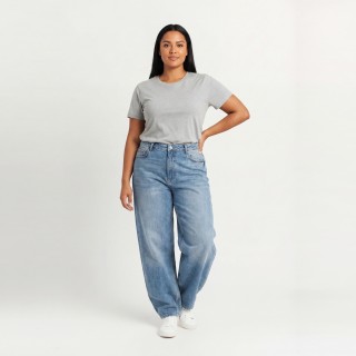 Jeans Baggy Wide Leg Mujer Tiro Bajo Azul
