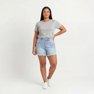 Shorts Vaqueros Mujer con Tachuelas y Pedrería Azul Claro