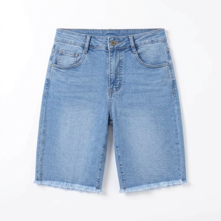 Bermuda Vaquera Mujer Largo Midi Tallas Grandes Azul Claro