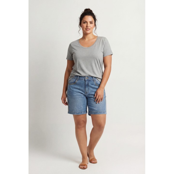 Shorts Vaqueros Mujer Bermuda Azul Claro