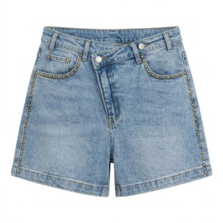 Shorts Vaqueros Mujer Azul Claro Tachuelas